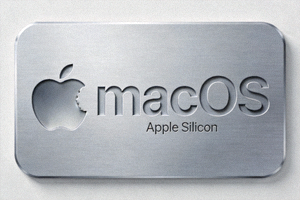 Apple macOS 操作系统官方徽标，包含 Apple Silicon 芯片支持