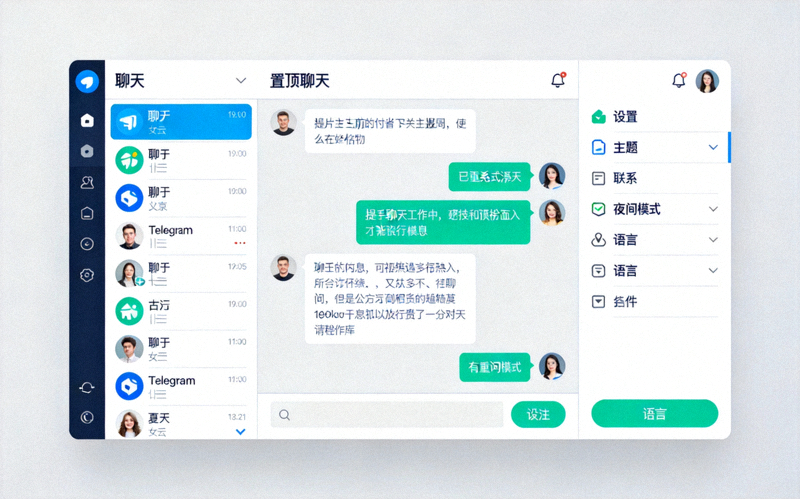 成功汉化后的Telegram Desktop主界面截图，所有菜单和文字均为中文