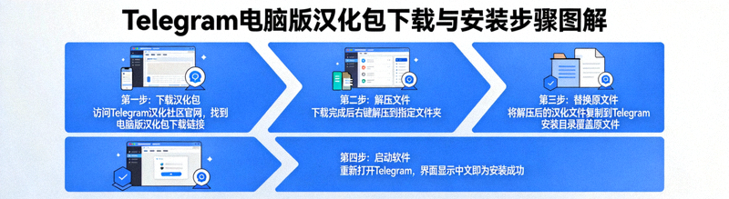 Telegram电脑版汉化包下载与安装步骤图解