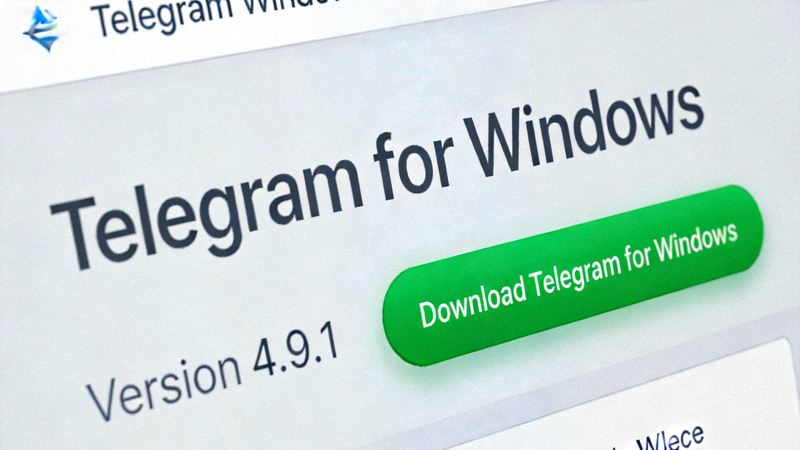 Telegram官方网站Windows版本下载页面截图，显示下载按钮和版本信息
